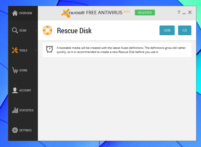 Avast Free Antivirus 2015 리뷰 - 복구 디스크 생성