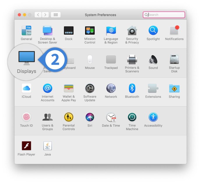 mac 시스템 환경 설정 표시