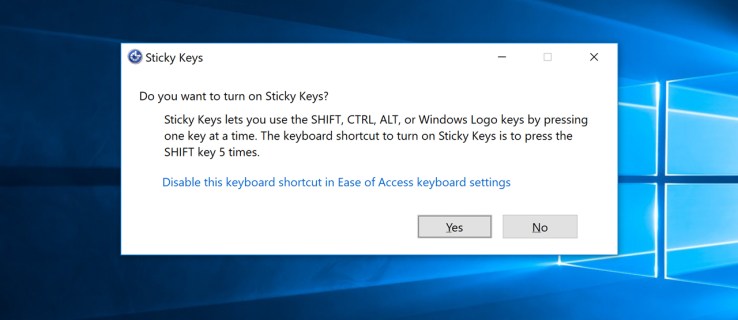 Windows 10: 고정 키 경고 및 경고음 비활성화