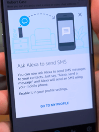 demander à Alexa d'envoyer des SMS