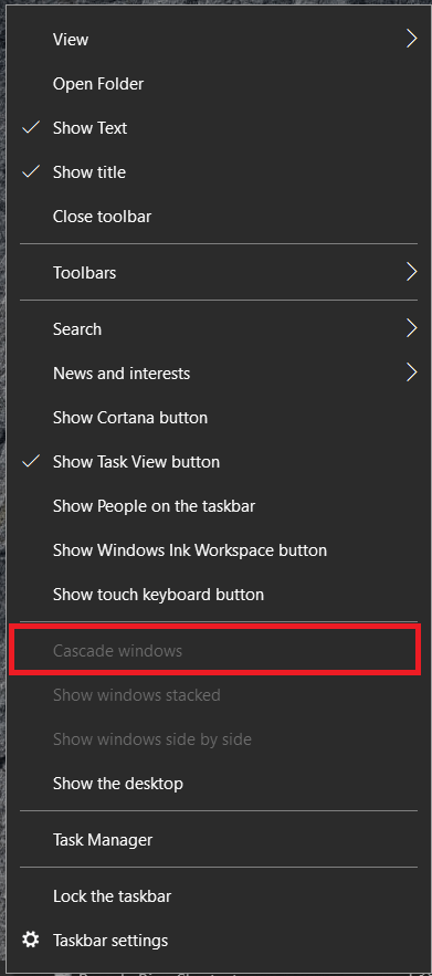 Windows 작업 표시줄