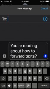 Weiterleiten von Text an E-Mail auf iOS